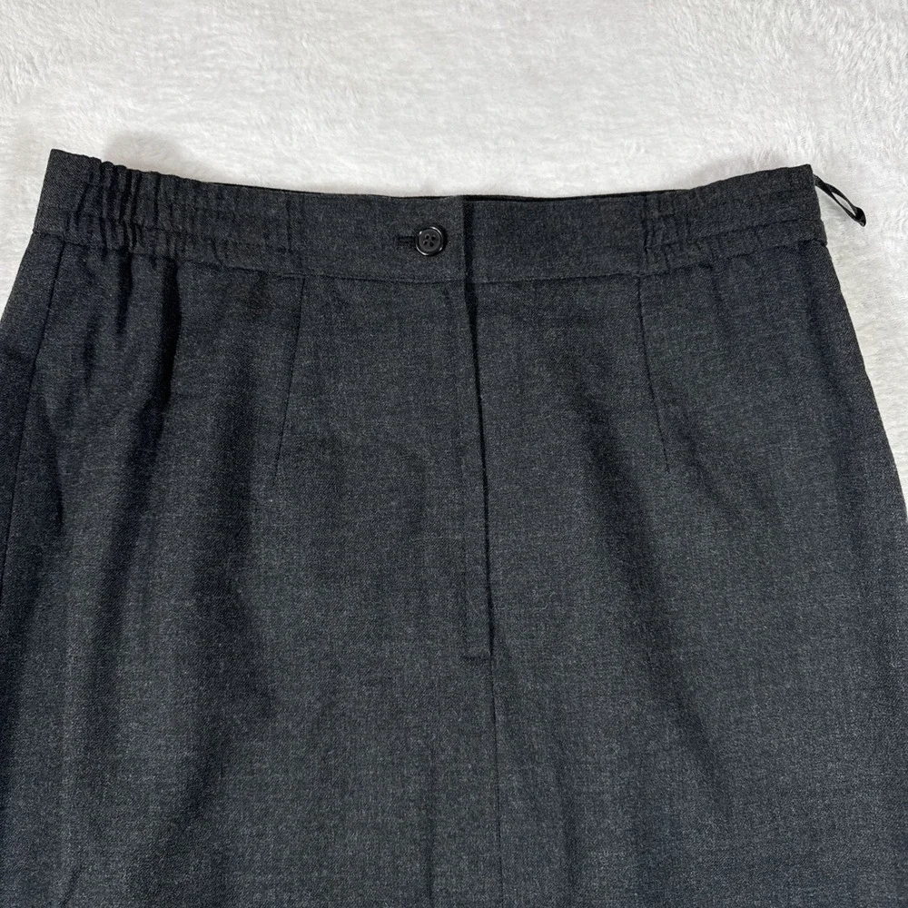 100% Pure‎ Wool Dark Grey Petite Size 6 Casual Corner Pencil Skirt Knee Length